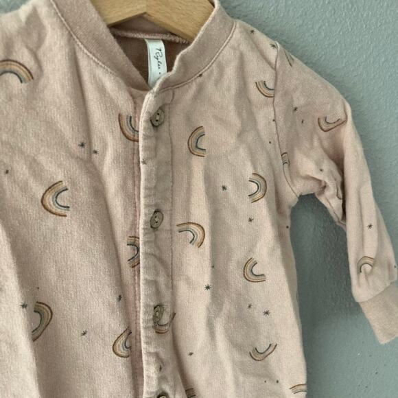 Rylee + Cru French Terry Jumpsuit - Rainbows - Dusty Rose - 3-6M - Picture 8 of 8